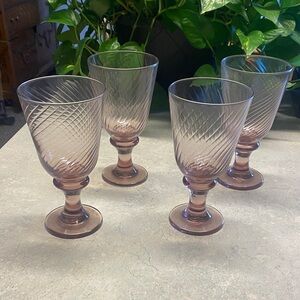 Libbey Vintage Plum Swirl Goblets